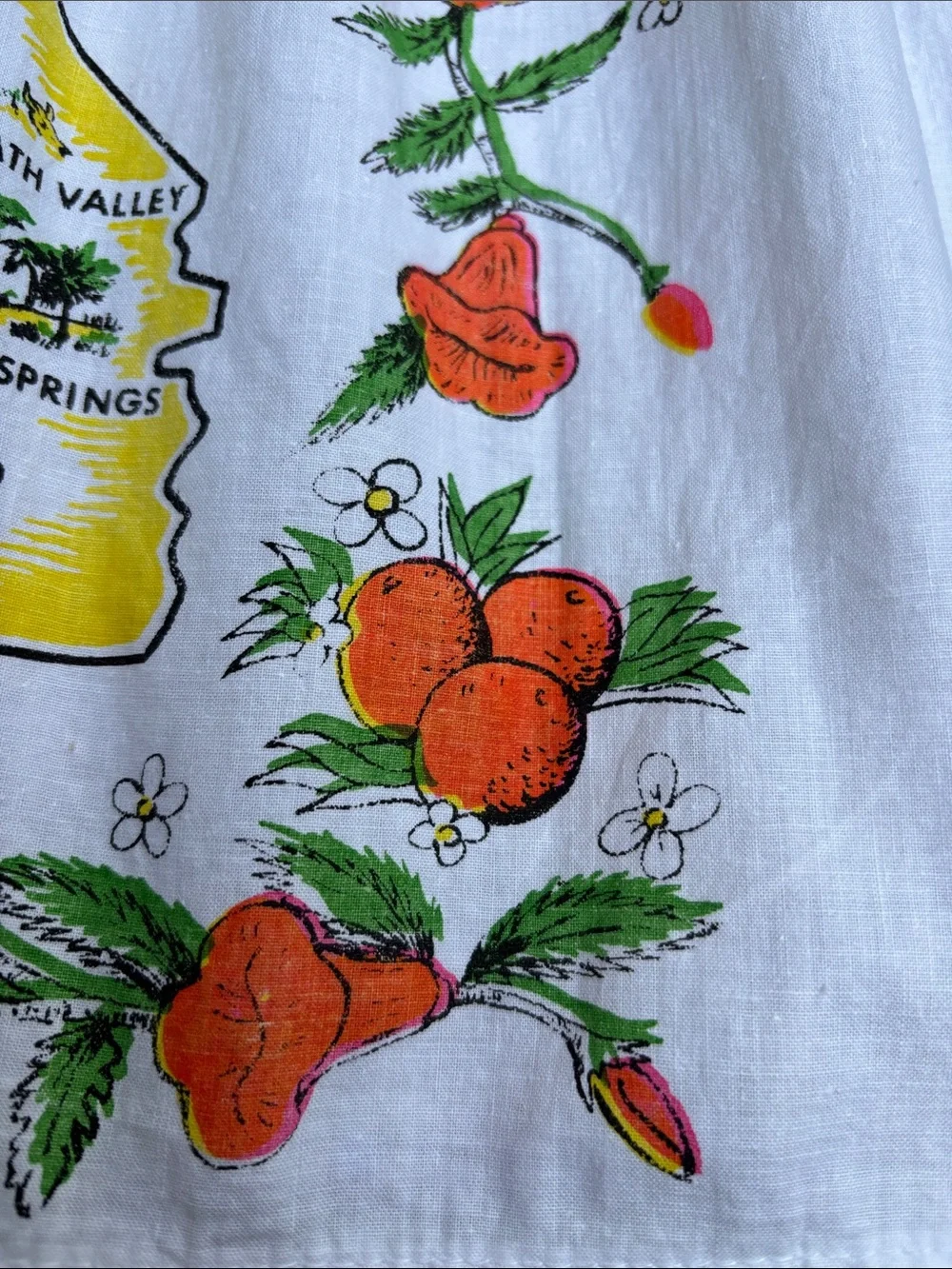 Vintage 1950s California Map Souvenir Half Apron MCM Kitsch Cotton
